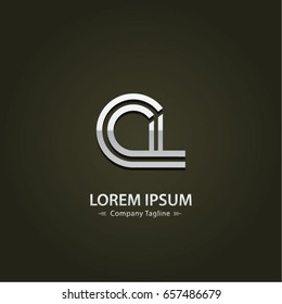 Abstract Logo Design Combinations Letter of  C and L