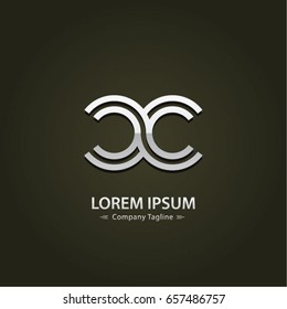 Abstract Logo Design Combinations Letter of  C and C