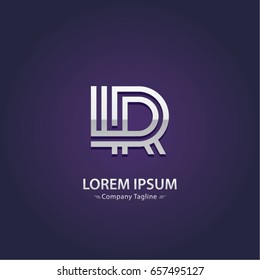 Abstract Logo Design Combinations Letter of  L and R
