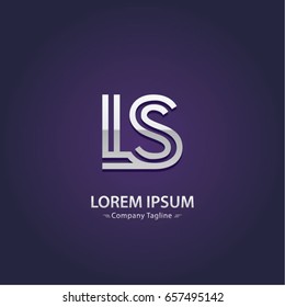 Abstract Logo Design Combinations Letter of  L and S