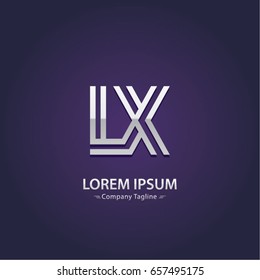 Abstract Logo Design Combinations Letter of  L and X