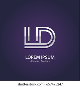 Abstract Logo Design Combinations Letter of  L and D
