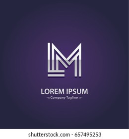 Abstract Logo Design Combinations Letter of  L and M