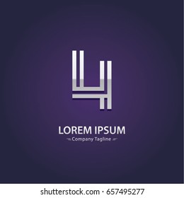 Abstract Logo Design Combinations Letter of  L and I