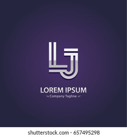 Abstract Logo Design Combinations Letter of  L and J