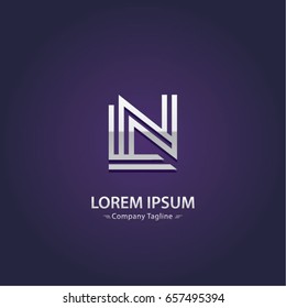Abstract Logo Design Combinations Letter of  L and N