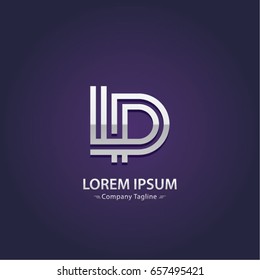Abstract Logo Design Combinations Letter of  L and P