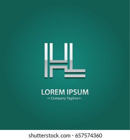 Abstract Logo Design Combinations Letter of  H and L