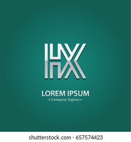 Abstract Logo Design Combinations Letter of  H and X