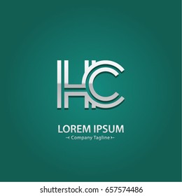 Abstract Logo Design Combinations Letter of  H and C
