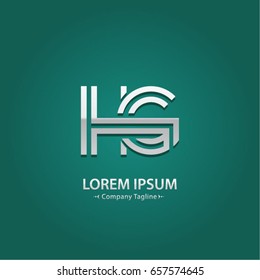 Abstract Logo Design Combinations Letter of  H and G