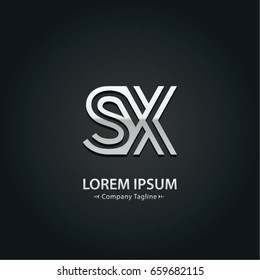 Abstract Logo Design Combinations Letter of  S and A