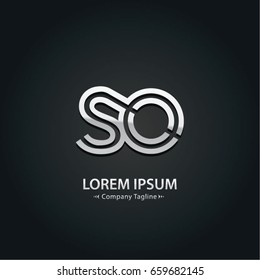 Abstract Logo Design Combinations Letter of  S and A