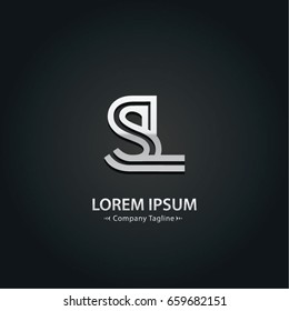 Abstract Logo Design Combinations Letter of  S and A