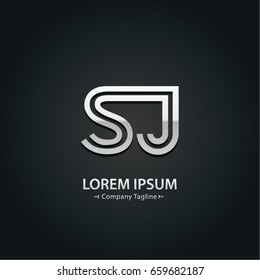 Abstract Logo Design Combinations Letter of  S and A