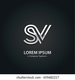 Abstract Logo Design Combinations Letter of  S and A