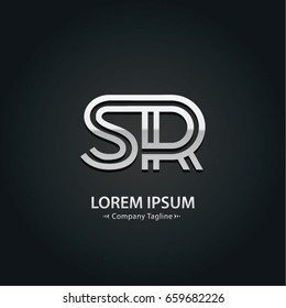 Abstract Logo Design Combinations Letter of  S and A