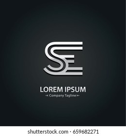 Abstract Logo Design Combinations Letter of  S and A