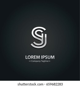 Abstract Logo Design Combinations Letter of  S and A