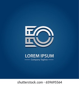 Abstract Logo Design Combinations Letter of  E and E