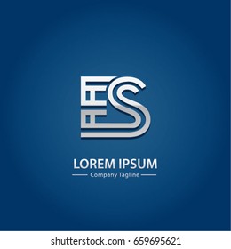 Abstract Logo Design Combinations Letter of  E and S