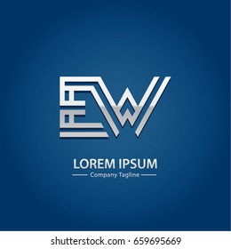 Abstract Logo Design Combinations Letter of  E and E