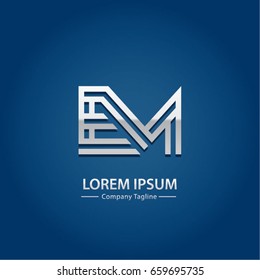 Abstract Logo Design Combinations Letter of  E and E