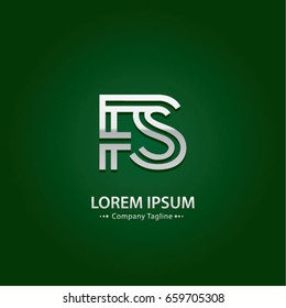 Abstract Logo Design Combinations Letter of  F and S