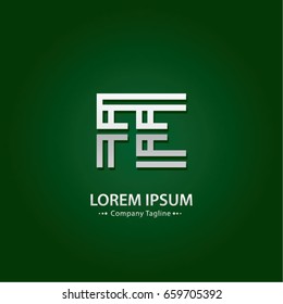 Abstract Logo Design Combinations Letter of  F and E