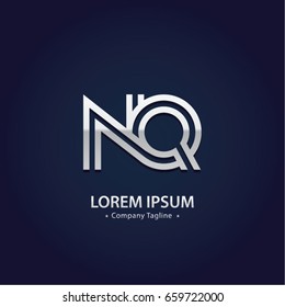 Abstract Logo Design Combinations Letter of  N and Q