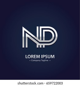 Abstract Logo Design Combinations Letter of  N and P
