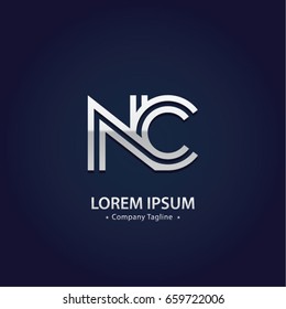Abstract Logo Design Combinations Letter of  N and C