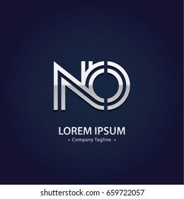 Abstract Logo Design Combinations Letter of  N and O