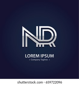 Abstract Logo Design Combinations Letter of  N and R