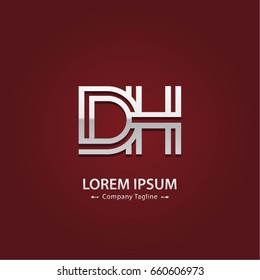 Abstract Logo Design Combinations Letter of  D and H