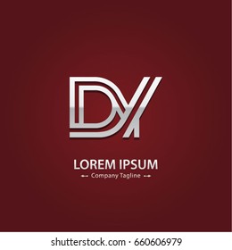 Abstract Logo Design Combinations Letter of  D and Y