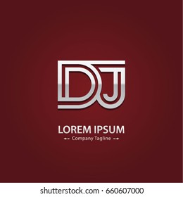 Abstract Logo Design Combinations Letter of  D and J