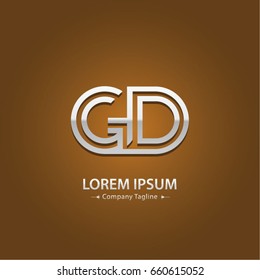 Abstract Logo Design Combinations Letter of  G and D