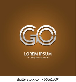 Abstract Logo Design Combinations Letter of  G and O