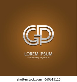 Abstract Logo Design Combinations Letter of  G and P