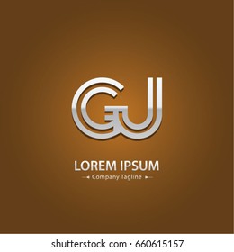 Abstract Logo Design Combinations Letter of  G and U