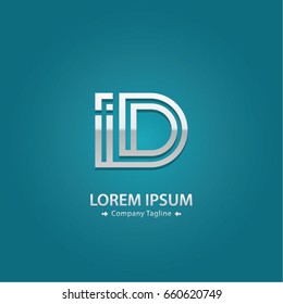 Abstract Logo Design Combinations Letter of  I and D