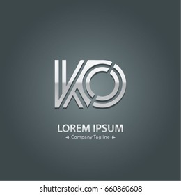Abstract Logo Design Combinations Letter of  K and O