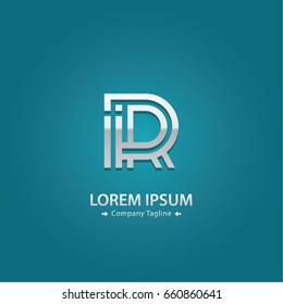 Abstract Logo Design Combinations Letter of  I and R