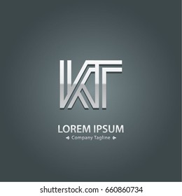 Abstract Logo Design Combinations Letter of  K and T