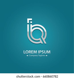 Abstract Logo Design Combinations Letter of  I and Q