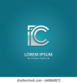 Abstract Logo Design Combinations Letter of  I and C