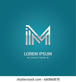 Abstract Logo Design Combinations Letter of  I and M