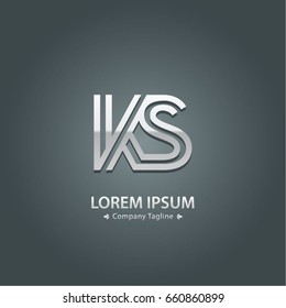 Abstract Logo Design Combinations Letter of  K and S