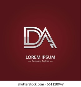 Abstract Logo Design Combinations Letter of D and A